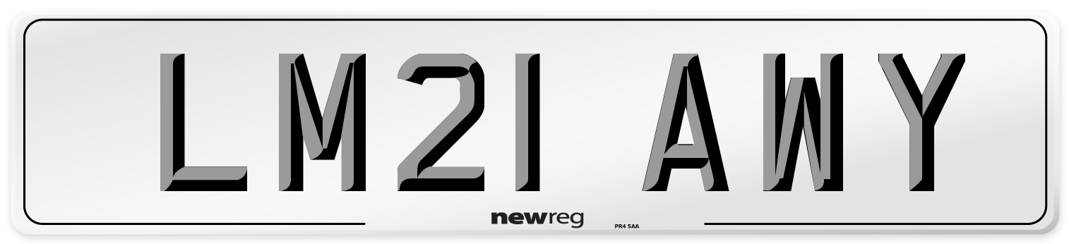 LM21 AWY Number Plate from New Reg